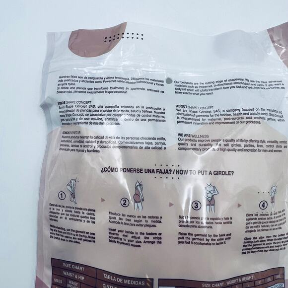 SHAPE CONCEPT 003 Butt Lifter Shorts High-Compression Girdle Short Beige Size M - Picture 7 of 9